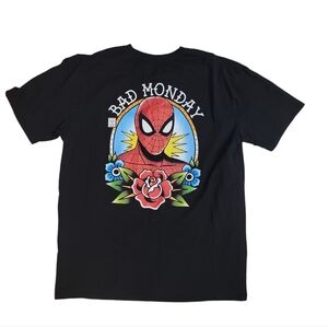 Bad Monday Mens Graphic Spiderman Comics‎ Code Short Sleeve Shirt XXL